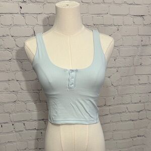 lululemon athletica Sky Blue Ribbed Crop Top